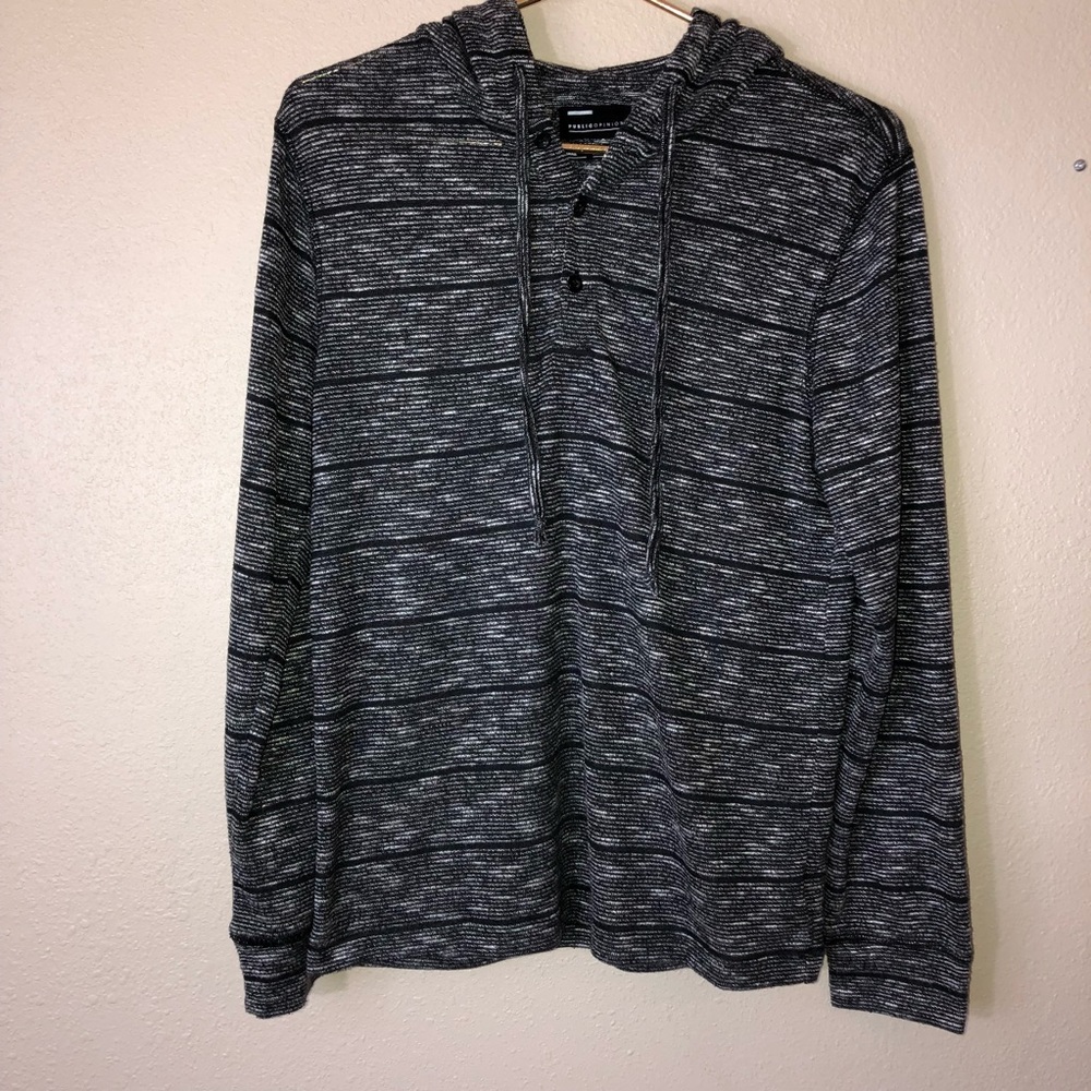 Men’s Public opinion hoodie pull over size M blk